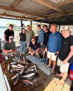 9 people fishing in Lafitte