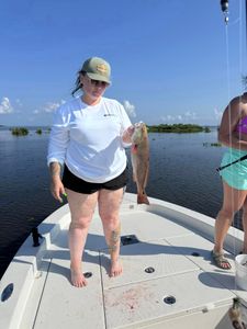 A redfish measuring 16 inches caught while fishing in LA