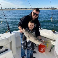 Striped bass caught while fishing in NJ