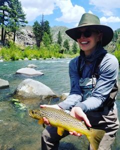 A person fishing in California