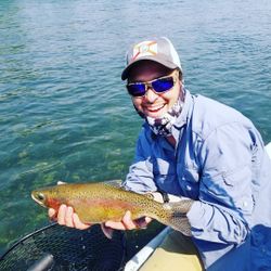 A single rainbow trout caught while fishing in CA