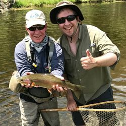A rainbow trout caught in CA while fishing