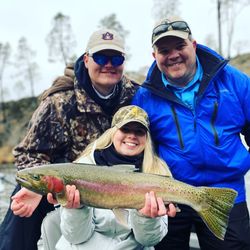 A single rainbow trout measuring 27 inches caught while fishing in Redding