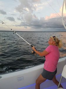 Angler enjoying a fun fishing cruise in Florida
