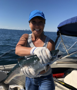 Solo angler fishing in Toronto
