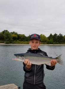 One fisherman in Toronto catching a 25-inch fish