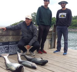 Three people fishing in Toronto