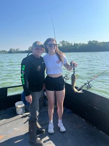 Hardhead sea catfish caught by two people fishing in Port Clinton