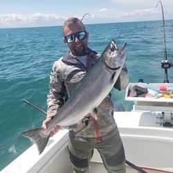 Coho salmon caught fishing in NY