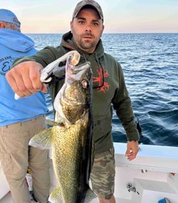 Angler fishing for walleye in Buffalo