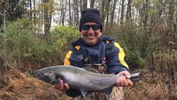 Angler with a fish in Pulaski