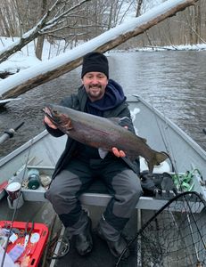 Coho salmon, 23 inches, caught while fishing in Pulaski