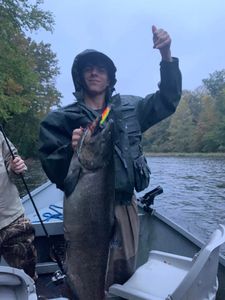 Photograph of a 29-inch rainbow trout caught while fishing in Pulaski