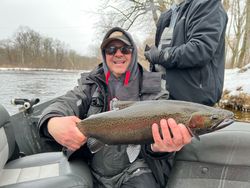 Catch of the day! A 28-inch rainbow trout caught fishing in NY.