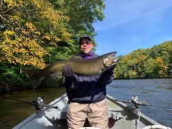 Fishing for a rainbow trout in NY