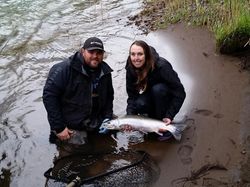 2 people fishing in Aumsville