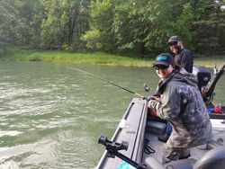 Two people fishing in Oregon