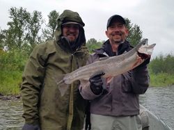 Two people fishing in Aumsville