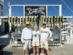 Five Cero Mackerel and Great Barracuda fish caught while fishing in Jacksonville