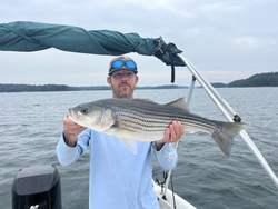 A large striped bass caught while fishing in Cumming