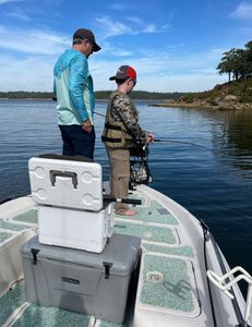 Peaceful lake fishing moment