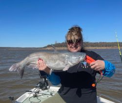 Blue catfish caught while fishing in Mannford OK