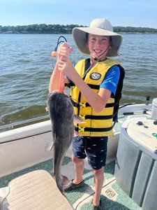 One fisherman catching a 23-inch fish in OK