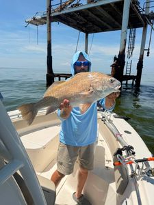 Freshwater drum caught while fishing in Mannford OK displayed on boat deck