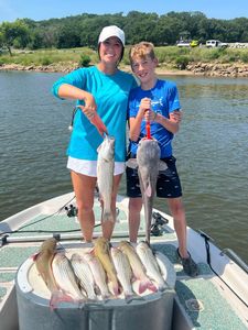 5 striped bass and hardhead sea catfish fishing in OK