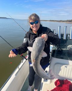 A single angler fishing in the OK location