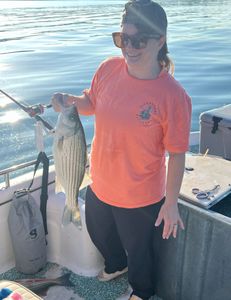 Wiper (hybrid striped bass) fish caught in Mannford