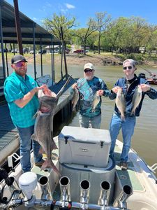 Three striped bass caught during fishing trip in Mannford