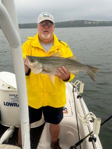 Striped bass caught while fishing in Mannford OK