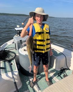 Photo of a white catfish caught in Mannford