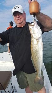 A lone angler fishing in the waters of Matagorda