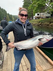Angler holding a 23-inch catch in Oregon
