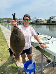 A single summer flounder, a 24-inch fish, caught while fishing in West Ocean City