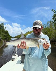 Photograph of a trophy-sized Tarpon caught in Florida