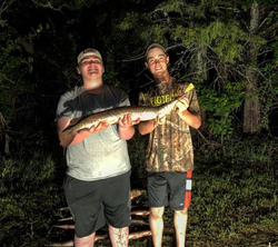 Two anglers with a big fish catch in TX