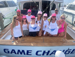 Group of 10 people enjoying fishing trip in Nags Head