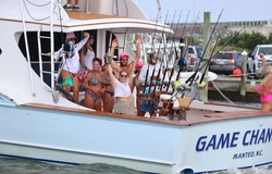 Three anglers enjoying a fishing trip in Nags Head