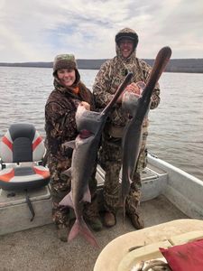 Two people fishing in OK