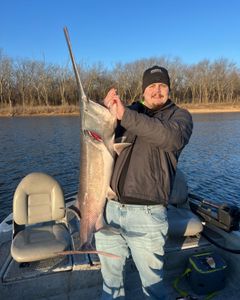 A person fishing in Oklahoma