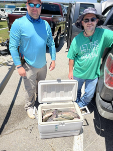 Two people enjoying a great fishing trip in Lewisville