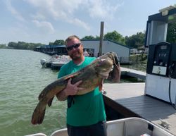 A lone fisherman with a big catch in TX