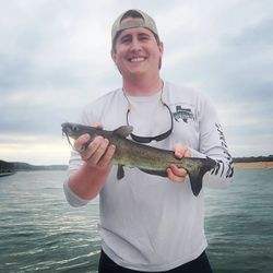 Angler with a blue catfish catch in Austin, Texas