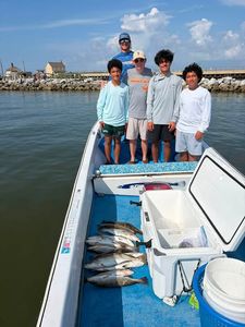 Fishing boat with fresh catch displayed on deck in Gulf Shores AL