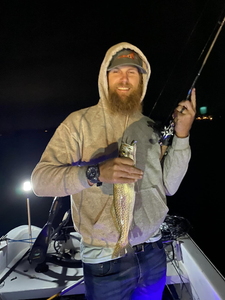 Two rainbow trout caught while fishing in Gulf Shores