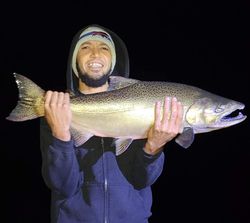 A person fishing in Lockport