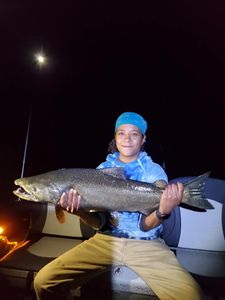 A lone rainbow trout caught in Lockport